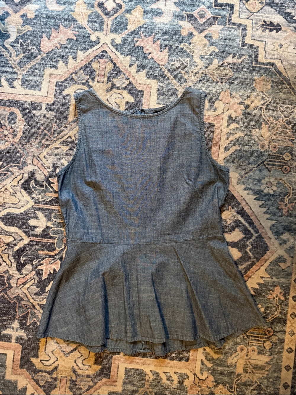 Banana Republic Women’s Sleeveless Chambray Peplum Top